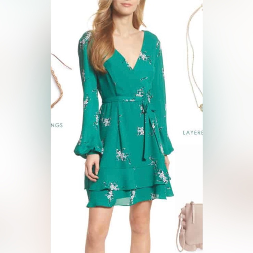 Chelsea28 Floral Green Dress